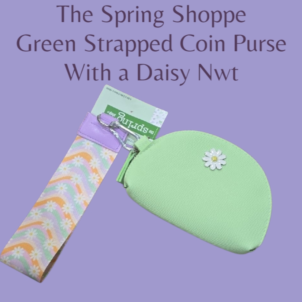 The Spring Shop Green Coin Purse with Daisy